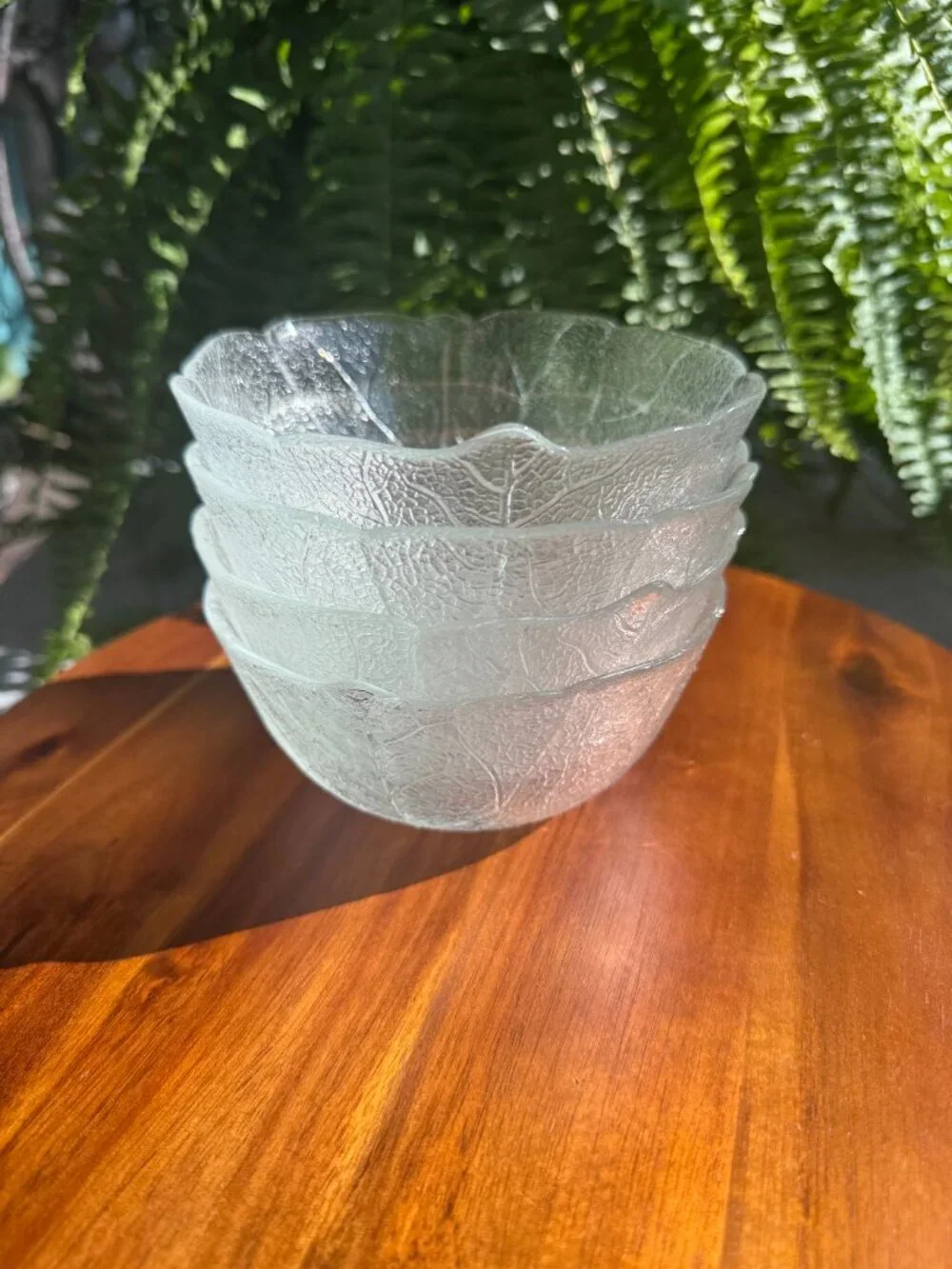 Vintage Arcoroc France Aspen Leaf Glass Bowl, 5